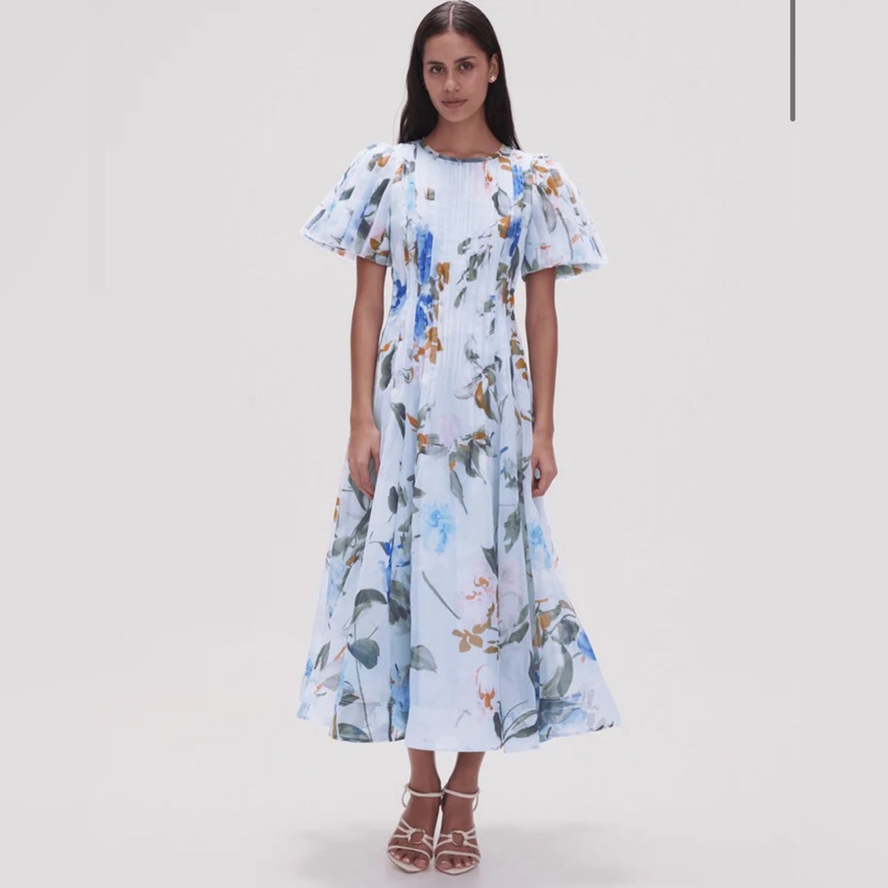 AJE Nova Pleated Midi Dress